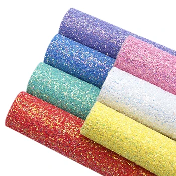 

New 7Pieces/set 20*34cm Shiny Glitter AB Color Synthetic Leather Patchwork Hair Bow Handbag Phone Case DIY,1Yc7414