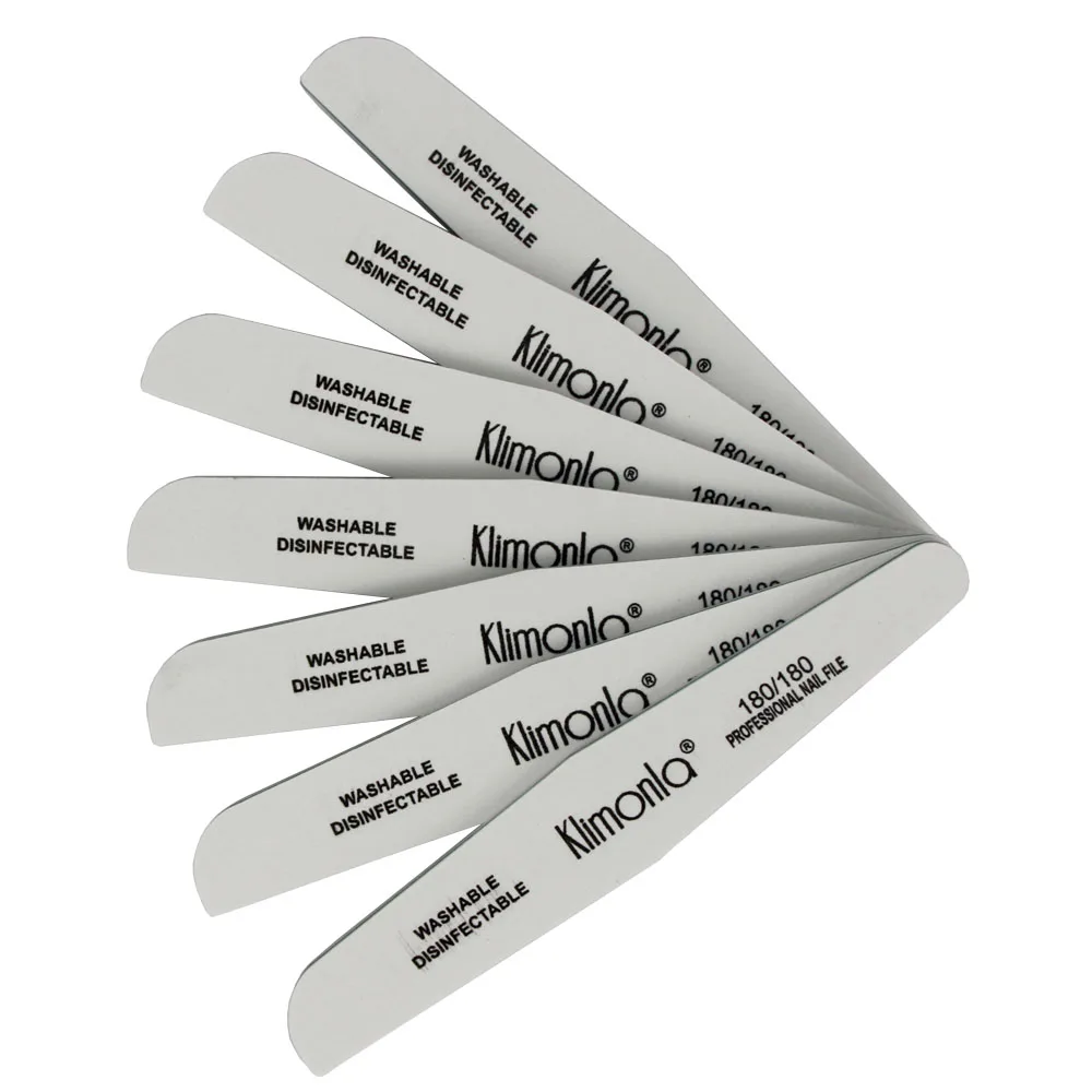 50Pcs/Pack Professional Nail File White limas para Manicura 180/180 Grit Half Moon Thick Sandpaper Sanding Nails Care Tools
