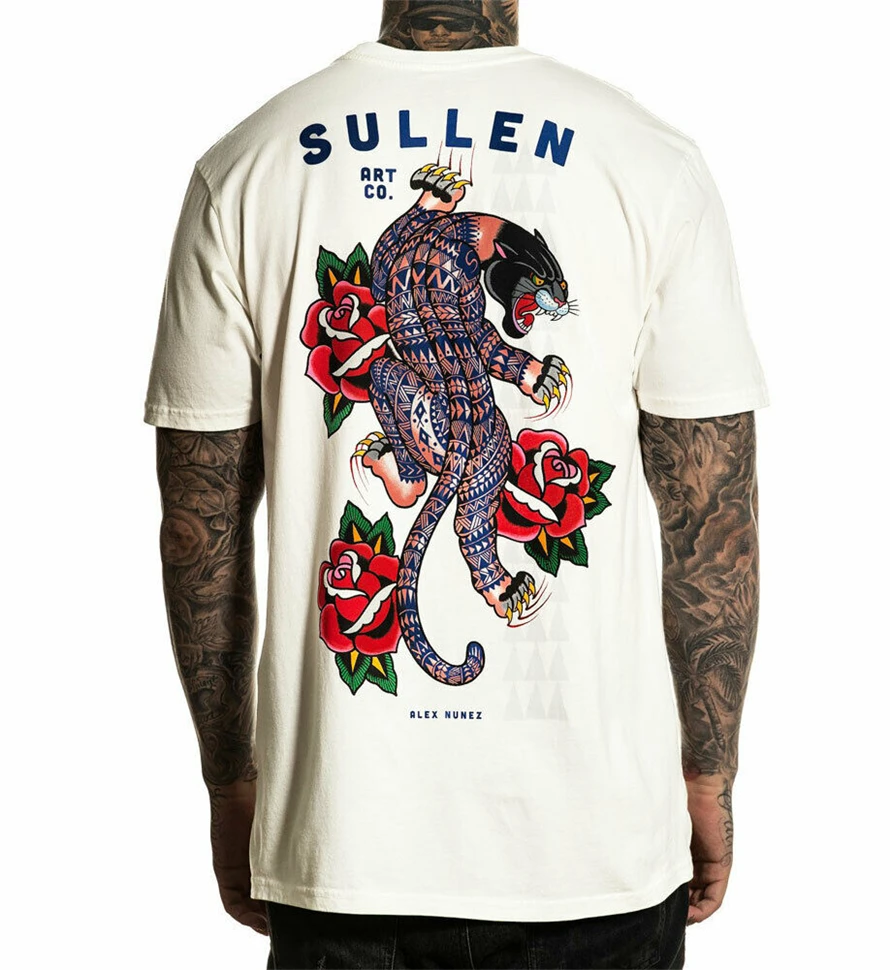 

Sullen Men'S Poly Panther Short Sleeve T Shirt White Clothing Tees Gyms Fitness Tee Shirt