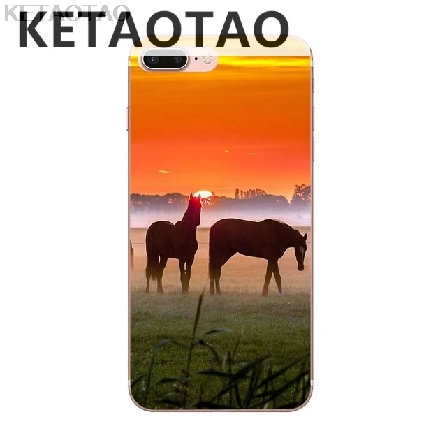 Небесно-голубой KETAOTAO Пони лошадь чехол для телефона s для iPhone 4S SE 5C 5S 6S 7 8 Plus X XS XR 11 Pro Чехол кристально чистый мягкий TPU чехол s - Цвет: Небесно-голубой