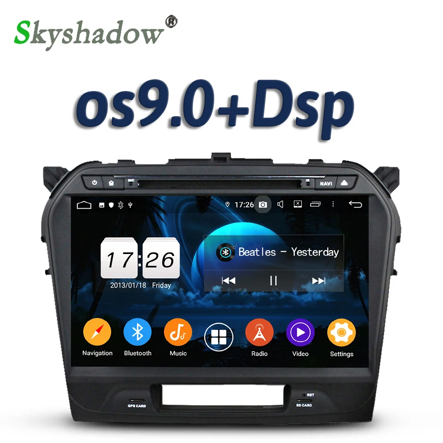 DSP для SUZUKI Vitara- Android 9,0 2 ГБ+ 16 Гб 4 ядра автомобильный dvd-плеер gps RDS радио wifi BT 4,2 DVR камера заднего вида ТВ OBD2