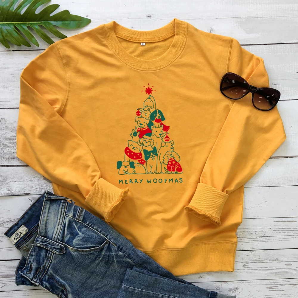 Merry Woofmas цветной свитер для собаки стильный 90s Рождественские праздники подарок толстовки забавные женские графический пуловер Прямая поставка