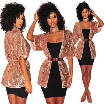 

Paillette Show Loose Coat Party Evening Dress Short Woman Small Suit