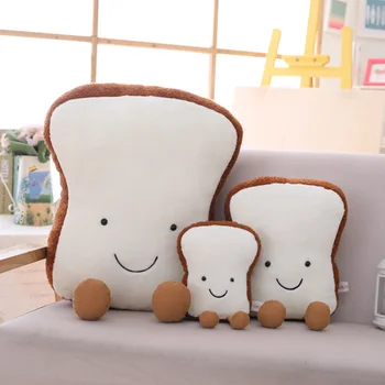 

Cartoon Plush Toy Simulation Bread Shape Doll Toy Happy Toast Nap Pillow Toy Kids Birthday Gift Home Decor Sofa Backrest Cushion