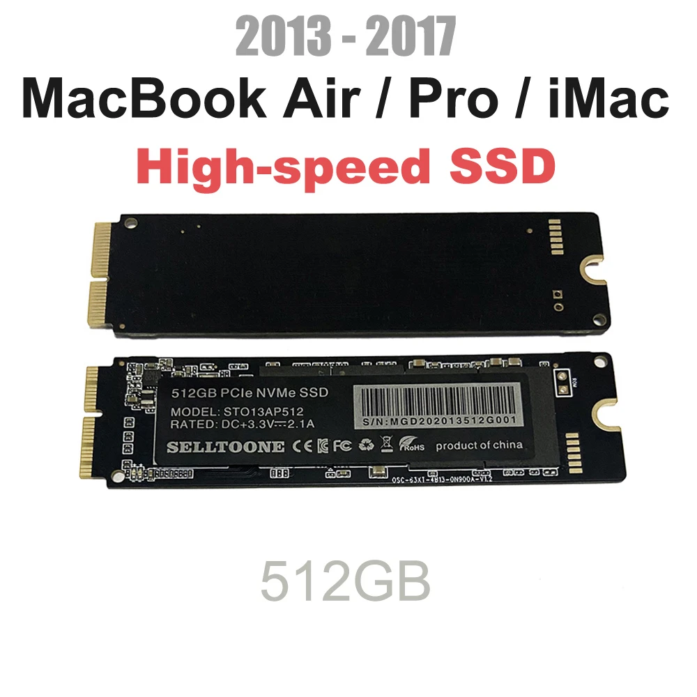 512gb Ssd For 2013 2014 2017 Macbook Air A1465 A1466 Macbook Pro A1502
