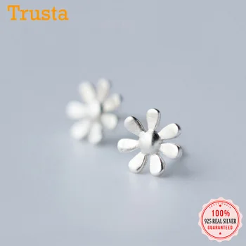 

Trusta Newest 925 Sterling Silver Women's Jewelry Fashion Tiny 7mmX7mm Flower Stud Earrings Gift For Girls Kid Lady Women DS113