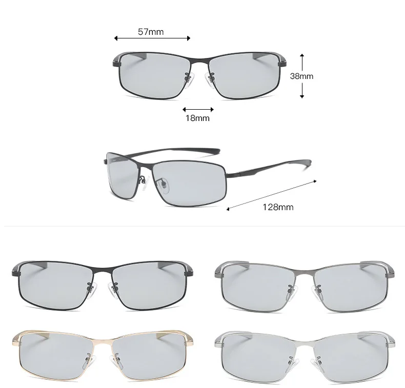 Photochromic Sunglasses Men Polarized Chameleon Glasses Male Change Color Sun Glasses Day Night Vision Driving Goggles Eyewear