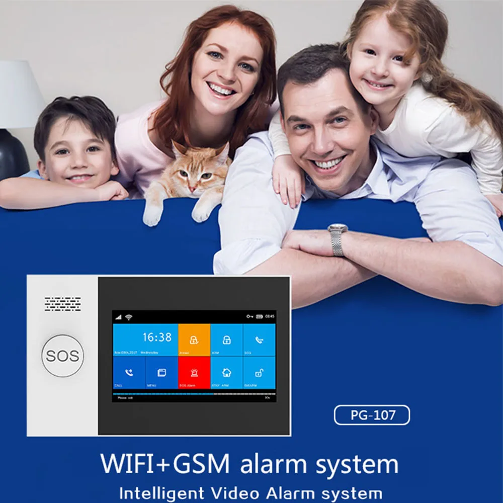 TUYA PG-107 Wifi GSM Home Security Alarm System App Control Remote Control Window Sensor With 1080P IP Camera Smart Alarm Kits TUYA PG-107 Wifi GSM Home Security Alarm System App Control Remote Control Window Sensor With 1080P IP Camera Smart Alarm Kits
