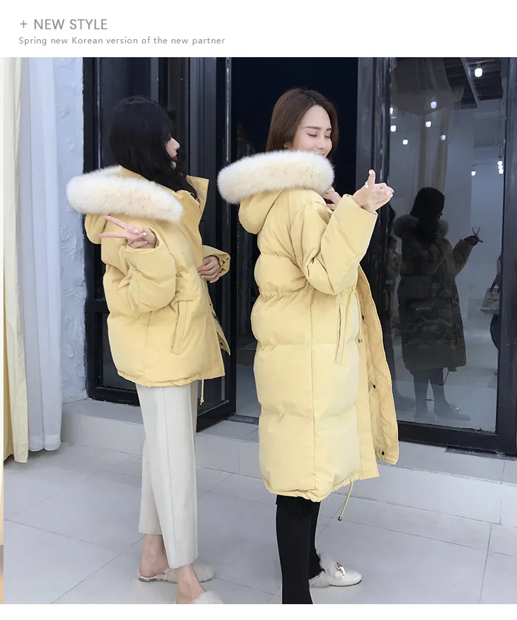 Куртка с воротником из настоящего лисьего меха для фотосессии, теплая маленькая стеганая куртка с воротником из лисьего меха, одежда с хлопковой подкладкой, Женская куртка, лучшая Frien