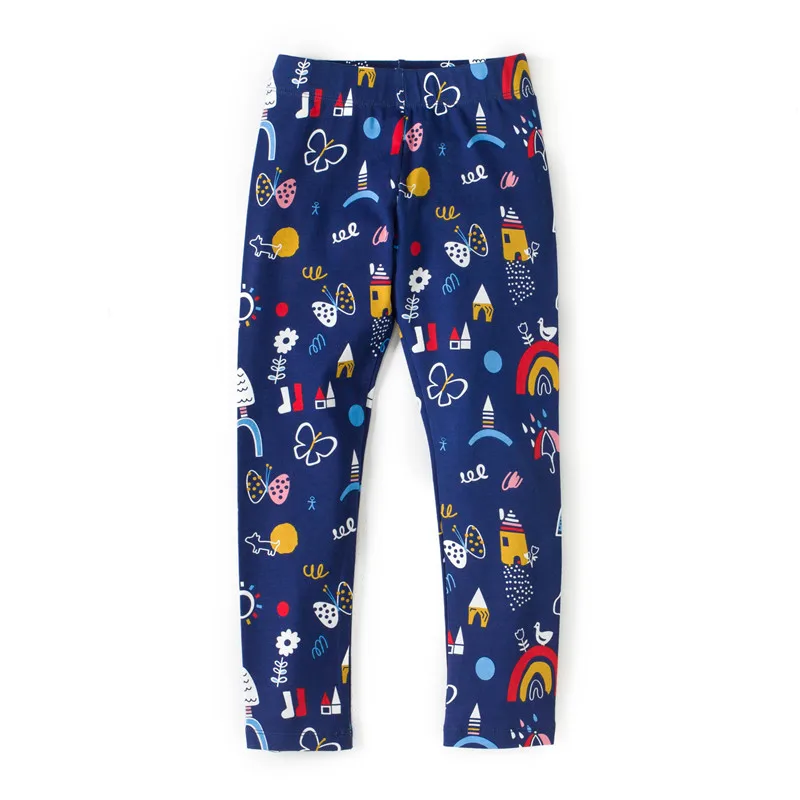 T17607 navy blue Популярные леггинсы для девочек; Брендовая детская одежда полной длины; узкие брюки-карандаш с эластичной резинкой на талии для маленьких девочек; сезон осень-весна - Цвет: T17607 navy blue