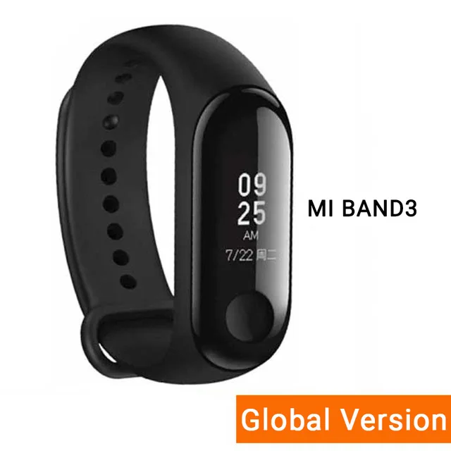 Глобальная версия Xiaomi Mi Band 3 умный Браслет 50 м водонепроницаемый монитор сердечного ритма мужской Браслет фитнес-трекер многоязычный - Цвет: mi band 3 GB version