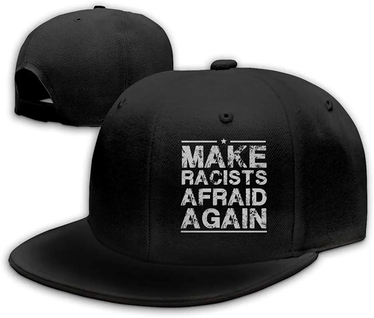 Сделайте расистов бояться звезда Unisex Snapback Flat Bill Бейсбол Кепки регулируемые черные хип-хоп