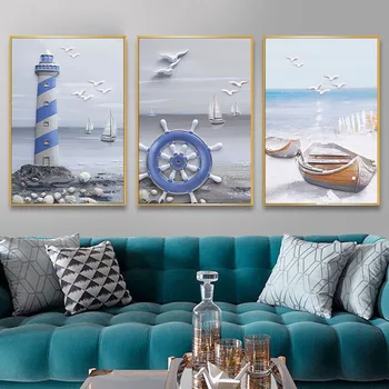 

Posters And Prints Canvas Painting Modern Wall Art Abstract Nordic Seascape Picture Canvas Print Home Decor