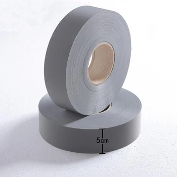 

5cmx3m EN471 5cm width Gery Reflective Polyester Fabric for Clothing sew on