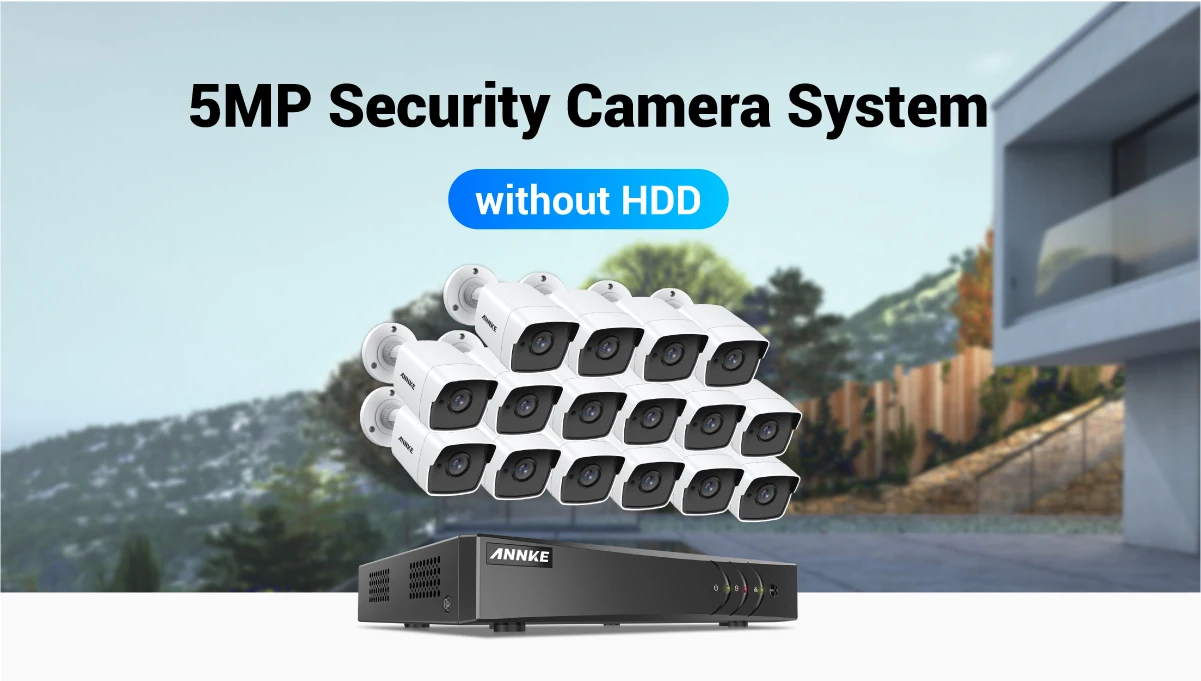 ANNKE H.265+ 5MP Ultra HD 16CH DVR CCTV система безопасности 16 шт. открытый 5MP EXIR камера ночного видения комплект видеонаблюдения