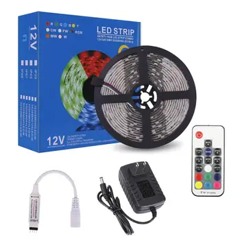 

LED Strip Lights 16.4ft, High Sensibility 17Key RF Remote and Controller, IP65 Waterproof RGB Light Strip Flexible SMD5050 150L