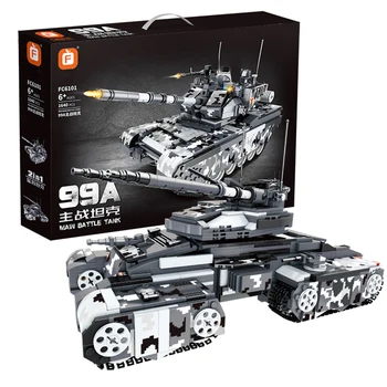 

1640Pcs Small Particles Building Blocks 2-In-1 Military 99A Main Battle Tank Mammoth Tank Model For Children Educational Toys