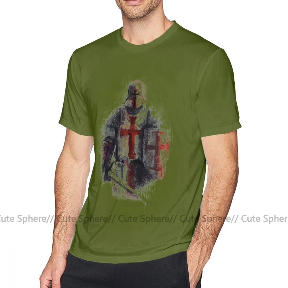 Футболка Crusader, футболка Crusader, футболка из 100 хлопка, футболка XXX, Мужская футболка с коротким рукавом, Классическая Милая футболка - Цвет: Army Green