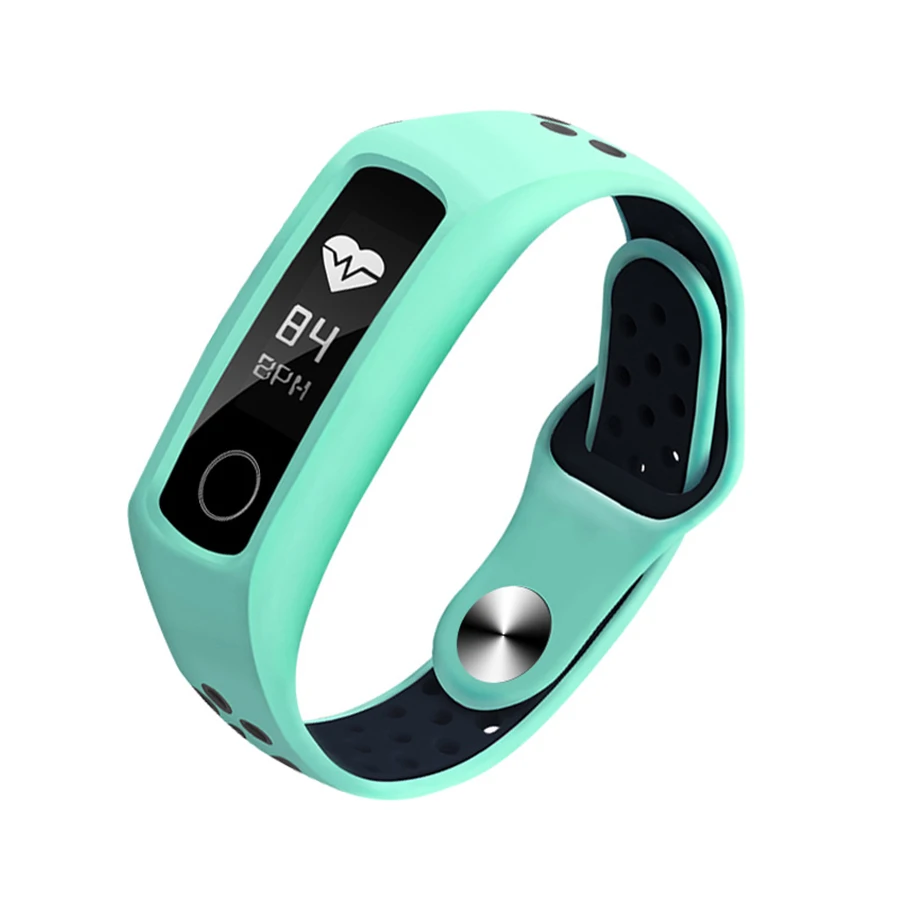 Green black Силиконовый браслет для Honor Band 4 5 спортивный ремешок для huawei Honor Band 4 standard/NFC Сменный ремешок для Honor Band 5 - Цвет: Green black