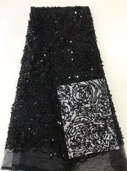 

Nigerian french net Lace David-12.6810 Embroidered Cord Lace Fabric with full beads for bridal dress