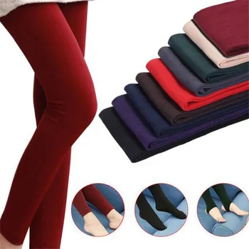 

New Fitness Leggings Slim Trousers Fleece Lining Slim-fit Trousers Fasten Casual Leggings High Waist Leggings Fashion Trousers