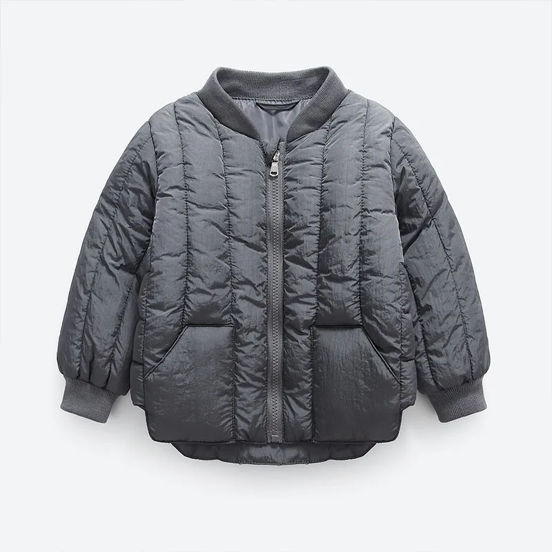 Новое зимнее хлопковое пальто для детей, пуховик для маленьких мальчиков утепленная куртка пальто с капюшоном и карманами, верхняя одежда для мальчиков, повседневная одежда