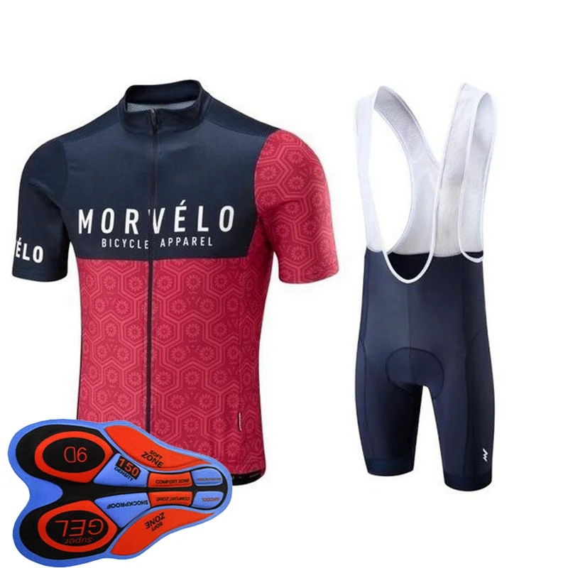 MORVELO одежда для велоспорта Джерси быстросохнущая велосипед для мужчин одежда профессиональная команда Велоспорт Джерси 9D набор велошорт S82 - Цвет: cycling jersey sets