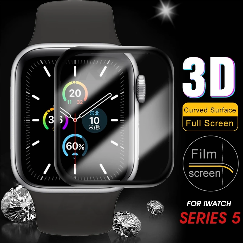 3D пленка из закаленного стекла для Apple Watch Series 5 Защитная пленка для экрана iwatch 44 мм 40 мм защитная пленка