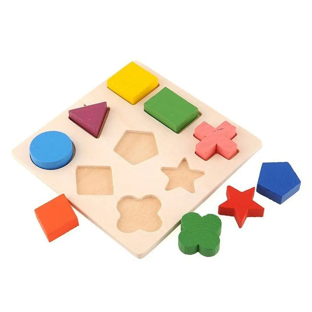 Детские деревянные геометрические блоки, пазлы, игрушки для детей, познавательные интеллектуальные Обучающие инструменты для раннего обучения, игрушки для детей, подарок