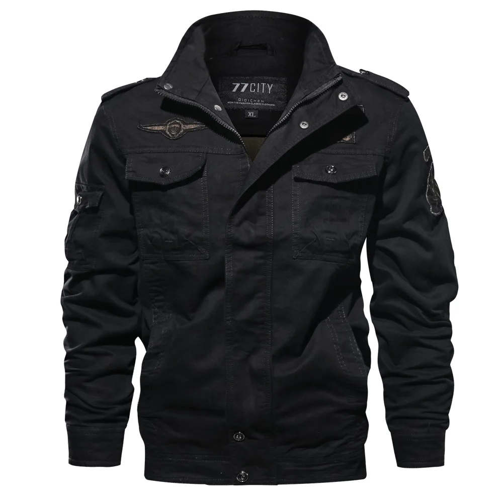 

2019 Gothic Plus Size M-6XL Jacket Coat men Jacket Long Sleeve 2019 Stand Collar Military Casual Clothes Black Gothic Jackets