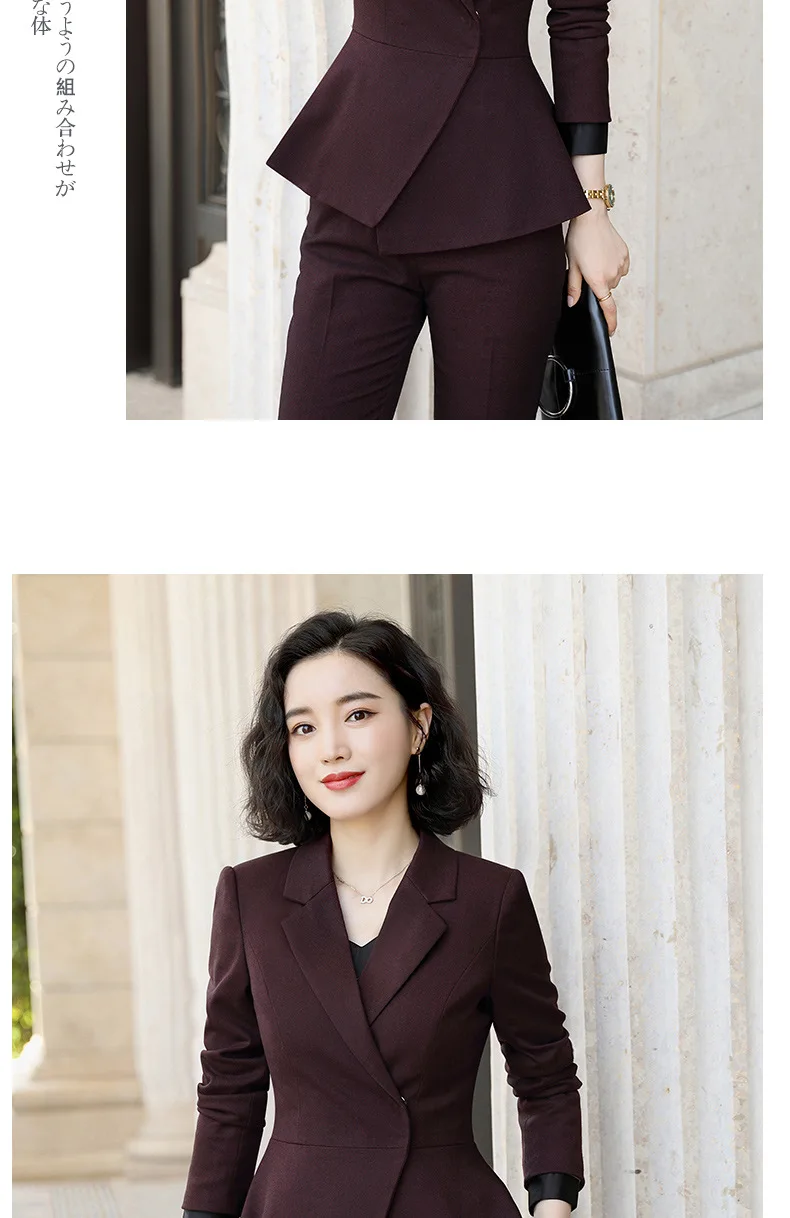 Women Clothes Autumn and Winter Solid Color New Professional Wear Formal Slim Interview Suit Female Suit Overalls Women Suit
