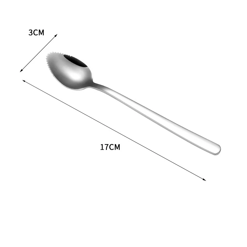 Нержавеющая сталь Толстая гладкая грейпфрутовая Ложка десертная ложка зубчатая режущая кромка фруктовый кухонный гаджет инструменты для приготовления пищи