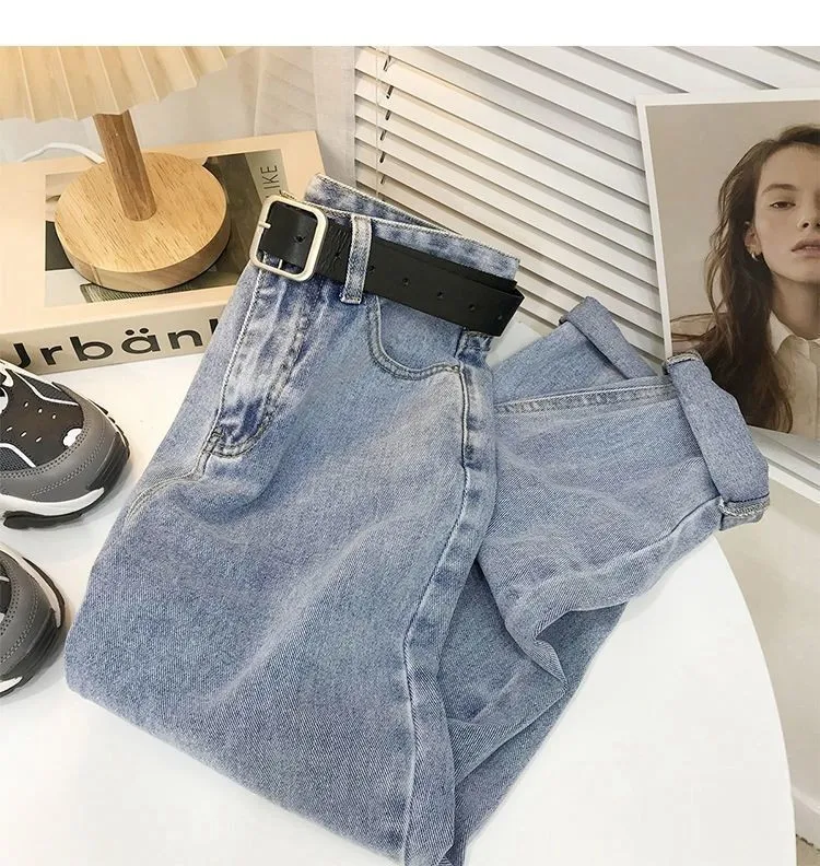 FINEWORDS Europe Streetear High Wiast Boyfriend Jeans For Women Plus Size Harem Mom Jeans Vintage Washed Casual Loose Denim Pant topshop jeans