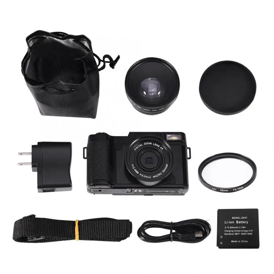 24MP Full HD DV 1080P 4 раза цифровой зум вращающийся Экран широкий угол обзора Камера штепсельная вилка стандарта США