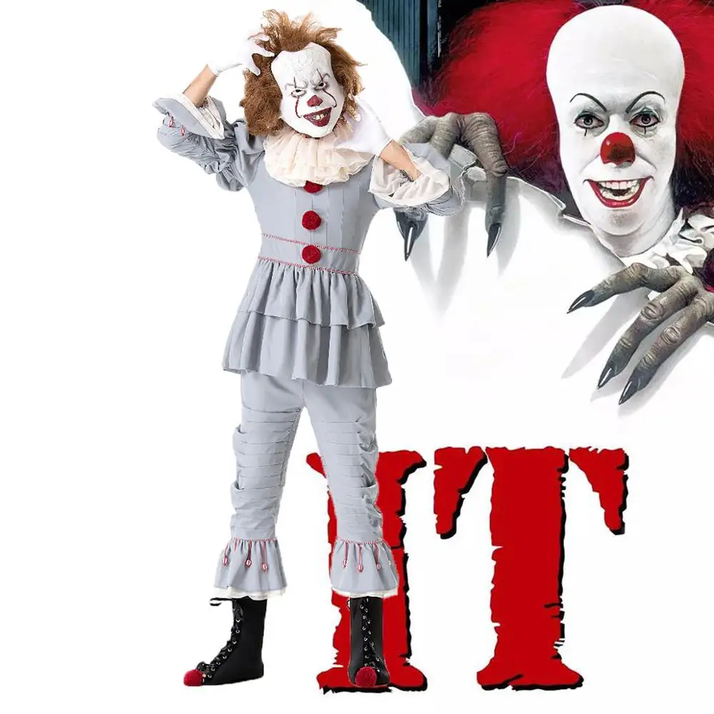 

Children 2019 Stephen King IT 2 It: Chapter Two Pennywise Cosplay Costume Outfit Clown Suit for Kids Halloween Carnival Party