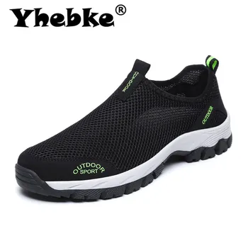 

Yhebke Brand Hot Sale Breathable mesh Shoes Fashion Sneakers Casual Fashion beach Shoes Soft Flats Lazy Non-Slip Footwear Men