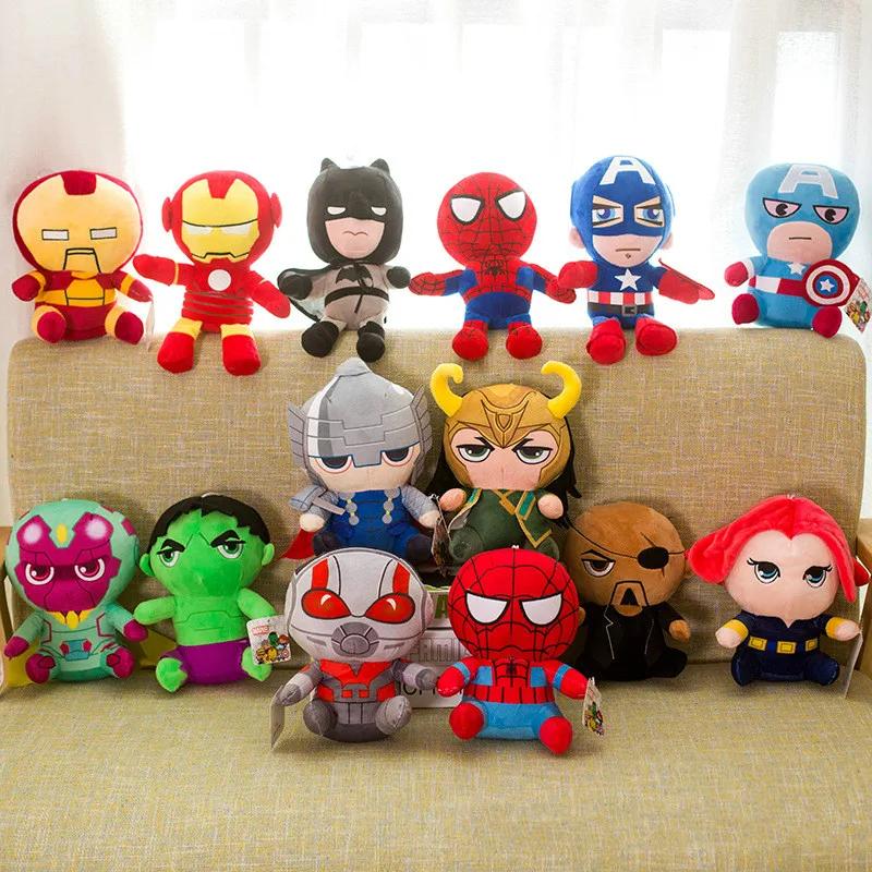 Marvel Avengers Superhero Doll Plush Toy Iron Man Hulk Black Widow Batman Birthday Gift for Children | Игрушки и хобби