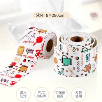 

2.8mx80mm kitchen Washbasin Waterproof Sink Sticker Bath Toilet Moisture Absorption Tape Self-adhesive Non-woven Fabric Stickers