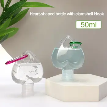 

Travel Heart Bottle Leakproof Hand Sanitizer Bottles Refillable Squeezable Containers with Buckle for Toiletries Shampoo Liquid