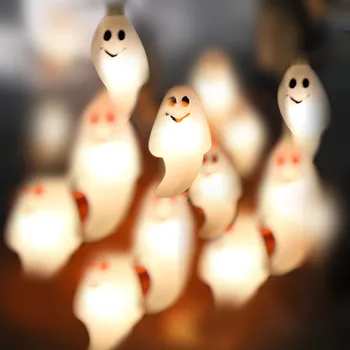 

2019 Fall Halloween String Light 1.2M 10 LED Multicolor White Gold Cartoon Cute Ghost String Lights For Halloween Party Decor#p8