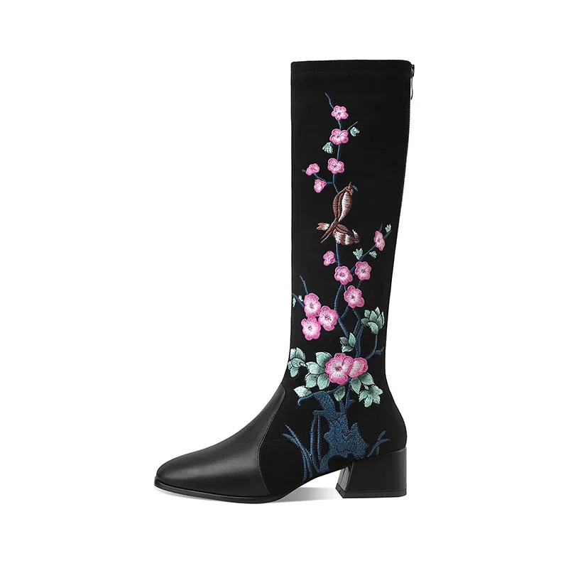 Knee High Embroidered Boots atelieryuwa.ciao.jp