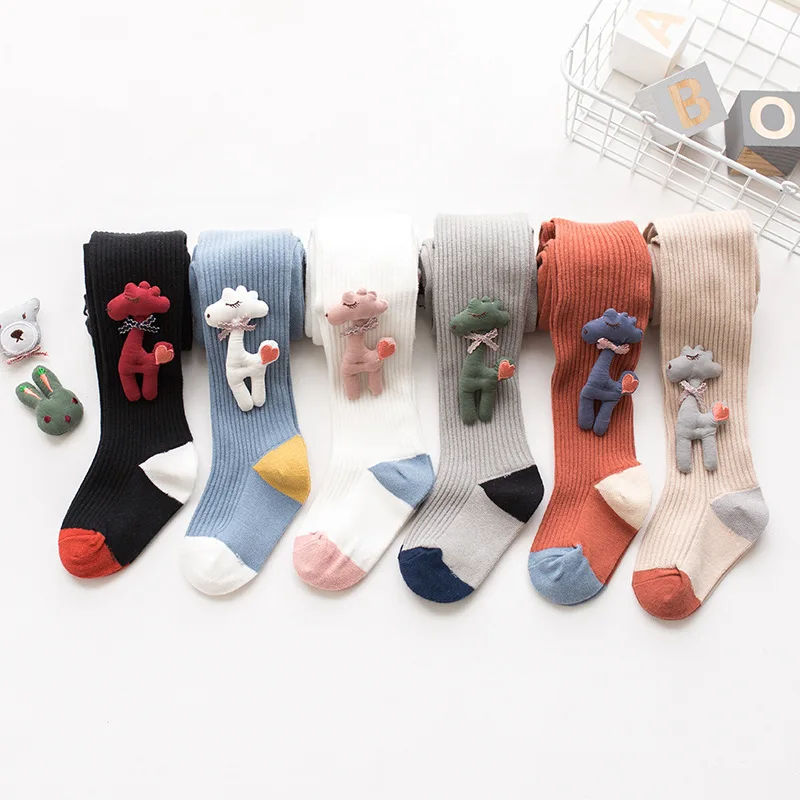 

2019 Autumn and Winter New Arrival korean style cotton knitted dancing stocking pants with animal hung for cute sweet baby girls