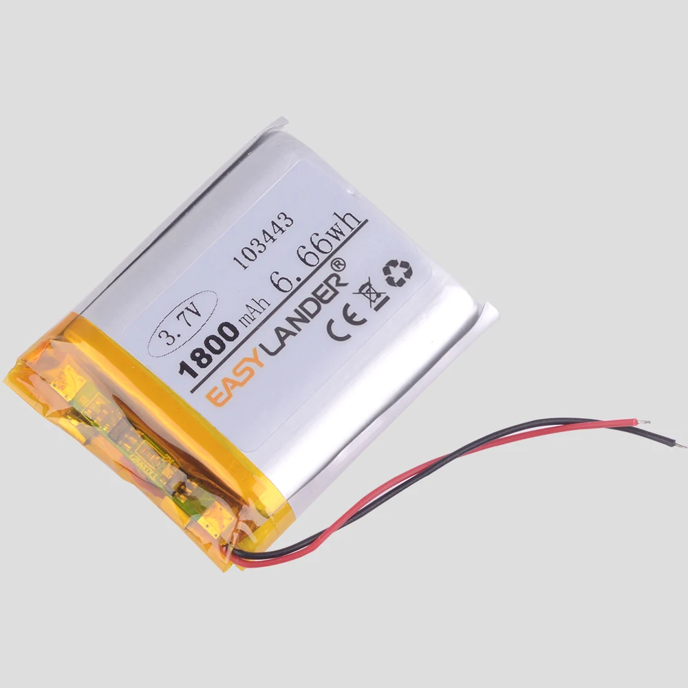 3 7 V литий полимерный аккумулятор 103443 1800MAH GPS Навигатор Радио автомобильный dvr