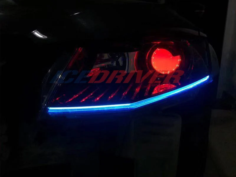 Icedriver для Skoda Octavia DRL RGB многоцветный светодиодный панели дневные ходовые огни красный синий Демон освещение для глаз лампочки крутые огни