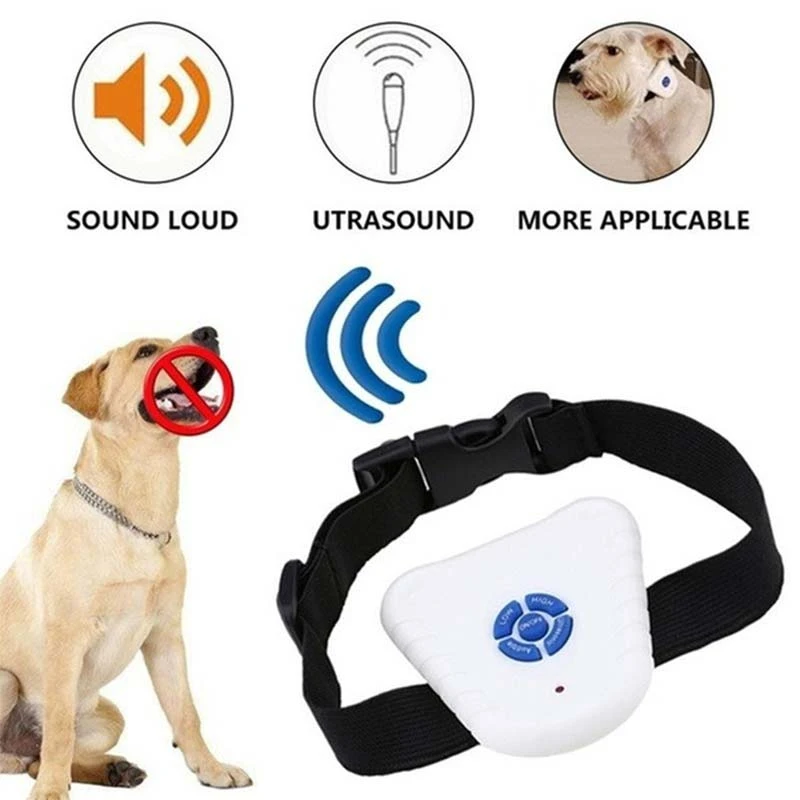 Collar de para dejar de ladrar para perros y mascotas, dispositivo de entrenamiento con botón, Collar antiladridos ultrasónico ajustable, suministros para mascotas|Collares de adiestramiento| - AliExpress