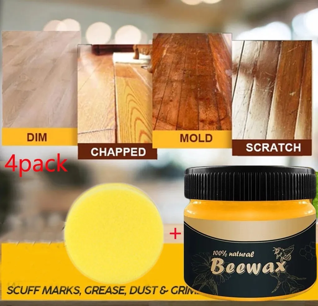 4X Beeswax Furniture Polish Wood Seasoning Beewax Natural Treatment Wax Home 