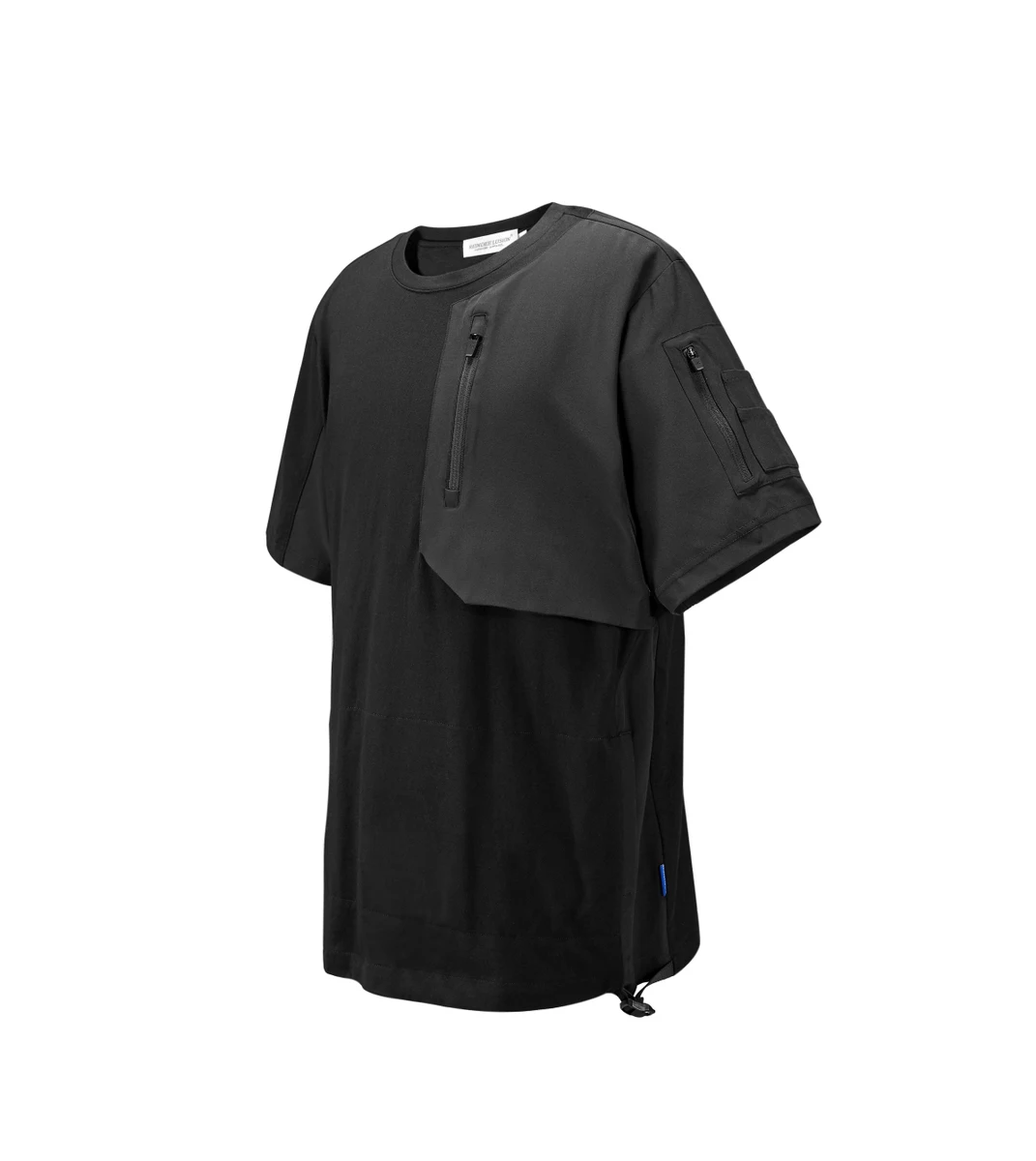 Reindee Lusion Recycled fabric short-sleeved cotton T-shirt split joint arm pocket polyester techwear ninjawear