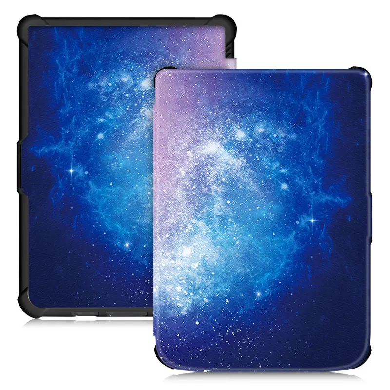 Умный чехол BOZHUORUI для Pocketbook 616 627 632 электронных книг, Touch Lux 4/Basic Lux 2/Touch HD 3, мягкий чехол из ТПУ с функцией автоматического сна/пробуждения - Цвет: Galaxy