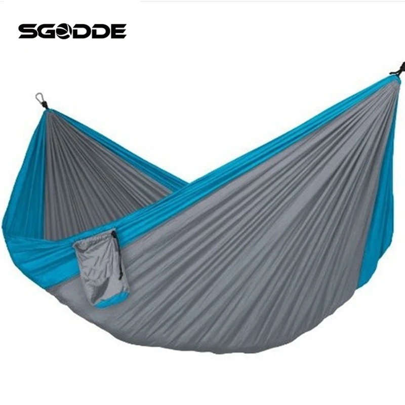 

SGODDE 300kg Assorted Color Portable Swing Hammock Camping Travel Patio Yard Hanging Canvas Treeanvas Tree Bed Portable Hammock