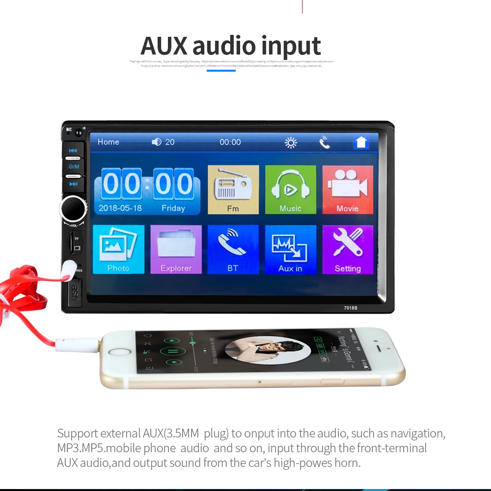 2din Android автомобильное радио Авторадио Bluetooth 7 дюймов HD плеер стерео автомобильный аудио WiFiGPS навигация автомобильный мультимедийный видео плеер